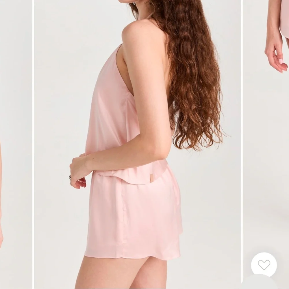 LUNYA BNWT Washable Silk Halter Cami Shorts Set in Frosted Rose Size XL